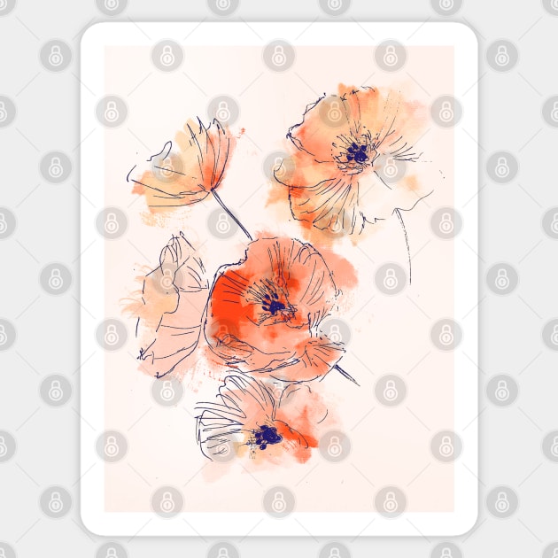 Poppies [paw-ppies] Sticker by Brit K. Caley